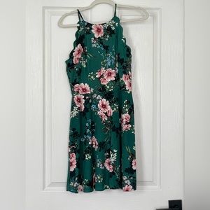Bcx Dark Green floral print dress size L